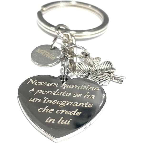 MODA MavillA Bracciale Per Maestre In Acciaio Inox Con Dedica A Laser E Cuore – Regolabile Con Confezione Regalo