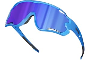 KAPVOE Occhiali da ciclismo con 5 lenti intercambiabili Polarizzati Uomo Donna Baseball Occhiali sportivi UV400 KEBR