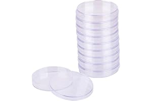 VIENTIANE Boîte de Pétri en Plastique, 10 Pièces Boîte de Pétri Stérilisée Transparente, Bol de Culture Bactérienne Avec Couvercle pour Culture de Laboratoire de Levure Bactérienne (90 mm)