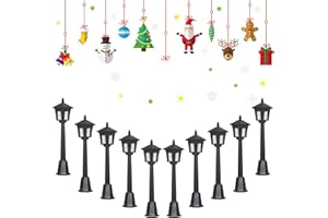 Miniatura Mini Lampioni, Mini Lampione Modello Lampione, 10 pezzi Mini Lampione Stradale Modello Ferroviario, Miniatura Lampioni, per Micro Paesaggio Miniatura Village, Butyeak