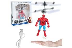 Philoctes Fliegende Rot Blau, Flugspielzeug Kinder, 2 Stück Spinnen-Flugroboter, Hubschrauber Spielzeug, mit USB-Aufladung, LED-Licht, Für Kinder Und Anfänger ‎CY-Party-028-01