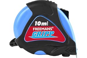 FREEMANS GRIPP 10m:25mm Steel Inchi Measuring Tape - 10m (Blue) With Rubberized Unbreakable ABS case || Pause Button || Click Action Front Lock and Belt Clip