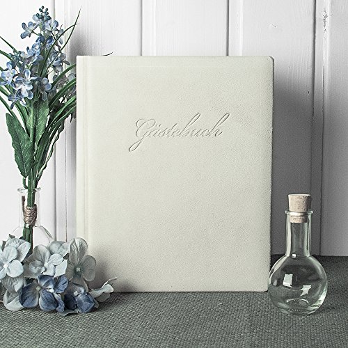 Gästebuch "Indiana", frost - wunderschönes Gästebuch aus italienischem Wildleder für Ihre Hochzeit, Geburtstagfeier oder Taufe