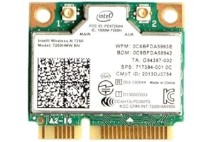 MQ Intel 7260.HMW Dual Band Wirless - AC 7260 Network Adapter+Bluetooth 4.0 Half Mini Pcie WiFi 802.11 b/a/g/n/ac PCIe Network Card for Windows 7 8 10