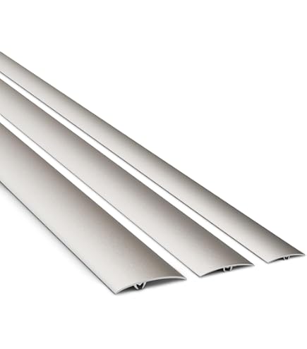 DQ-PP Aluminium overgangsprofiel, 5-in-1, zilver geborsteld, 37 mm, 186 cm, deurlijst, voor vloeren, laminaat, vinyl, windbescherming, 1,86 m overgangslijst