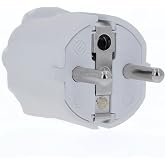 as - Schwabe 62221 - PVC Plug, White, Double Grounding Contact, 230V | Contact protection plug with double contact protection