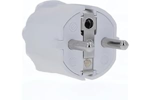 as - Schwabe 62221 - Enchufe de PVC, blanco, doble contacto de puesta a tierra, 230 V