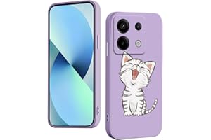 WOKEZ Silicona Líquida Funda Protectora para Xiaomi Redmi Note 13 Pro 5G/Xiaomi Poco X6 con Gatito, Suave Phone Cover para Redmi Note13 5G/Poco X6 con Ultrafina a Prueba de Golpes-Púrpura07