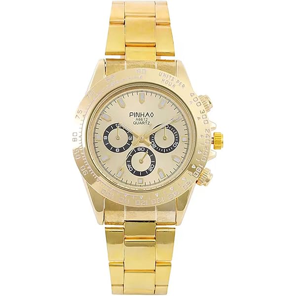 Peugeot Orologio Da Uomo Placcato Oro 14 Carati – Cinturino In Pelle Vintage, Movimento Seiko Al Quarzo, Lunare