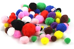ARKCRAFT Pom Poms Assorted Colours & Sizes (100) by Ark Craft