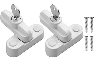 Kamtop 2PCS Bloqueur de Cadre de Fenêtre Sash Jammers en Alliage de Zinc Durables avec Vis de Fixation Sécurité Domestique pour Portes et Fenêtres UPVC