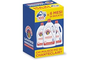Chanteclair - Detersivo per Lavatrice Igienizzante, Rimuove Germi e Batteri, Bucato Pulito e Igienizzato - 3 Flaconi da 1575
