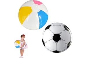 xianshi 2 Stück Wasserball,Wasserball Aufblasbar,Spielzeug Pool Wasser,Wasserbälle Aufblasbare für Kinder Beach,Strand Aufblasbarer,Aufblasbares Groß Strandball Fussball 40cm