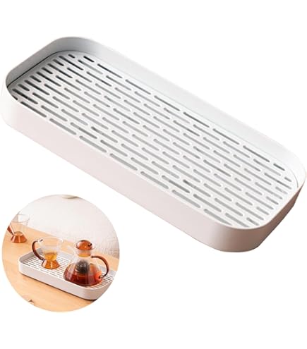 Vassoio Scolapiatti Doppio Strato Con Raccogligocce - Beige, 34x26cm, Materiale PP, Per Cucina - Foto 7