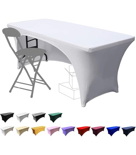 Glop 2 rechthoekige tafelkleden, 182 x 76 cm, zwarte stof, elastisch, verstelbaar, waterafstotend, kreukvrij, ideaal voor buiten, tuin, camping, elastische pasvorm voor klaptafel, robuust