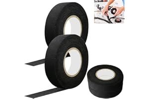 GOLRISEN 4 Pcs Ruban Chiffon de Voiture en Tissu Ruban Adhésif Isolant Tape Isolant Thermique Anti-chaleur Ruban Isolant Électrique Ruban Tissu Automobile pour Harnais de Câblage Voiture Moto-18mm*15m