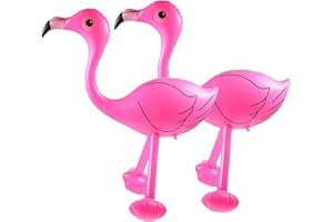 RmKbe 2pcs Inflatable Pink Flamingo Inflatable Toys Hawaiian Tropical Summer Luau Party Accessories for Pool Parties