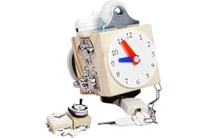 DKINY Cube d'Activité Bébé 8 en 1 en Bois Busy Board Montessori Jouet Éducatif Sensoriel Bebes Cubes d'Éveil pour Les Tout Petits Garçons Filles Cadeau