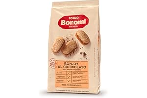 Forno Bonomi Bonjoy mini al Cioccolato, biscotti confezionati leggeri e gustosi, ideali per la preparazione di dolci o per una sana colazione, 200 g