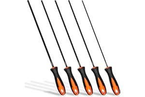 Coicok 5 Pezzi Lima per Motosega, Affila Catena Motosega, Lima per Affilatura Motosega con Impugnatura, Dimensione 3,2 mm, 4,0 mm, 4,8 mm, 5,5 mm, Adatte per Affilare Catena Motoseghe con Precisione