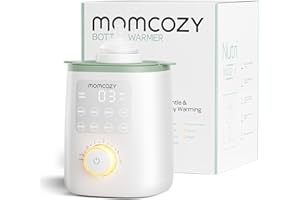 Momcozy Nutri Calentador de Biberones para Bebé con Control Preciso de Temperatura y Luz Nocturna | 9-en-1 con Calentamiento Rápido, Apagado Automático y Compatibilidad Universal con Biberones