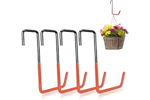 Vipuikos 4 Stück S Haken Groß Garagenhaken, Fahrrad Aufhängung Ohne Bohren, Metallhaken zum Einhängen Schwerlast, für Deckenbalken, Aufhängen von Fahrrädern, Gartengeräte, Blumenampel, Blumentopf