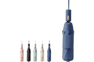 EKUW French Style Travel Compact Folding Umbrella with 7CM(2.76inch) Hook and Loop Strips /8Ribs/Lightweight Portable/ Auto Open Close/UV Protection/Waterproof/Rain Sun/Teflon Coating/Handbag/Women Kids