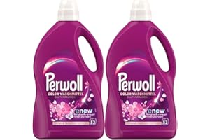 ‎PERWOLL Perwoll Renew Blütenrausch Flüssigwaschmittel (2x52 Wäschen), Feinwaschmittel für Buntwäsche & Weißes, Color Waschmittel verleiht intensive Frische mit blumigem Duft