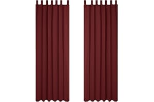 Deconovo Lot de 2 Rideaux Occultants Thermique Anti Froid à Pattes 140x210cm No?l Rouge Rideaux Isolant Phonique Rideaux Chambre Adulte