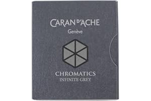 Caran D'Ache 8021-005 - Pack de 6 cartuchos de tinta estilográfica, color gris infinito