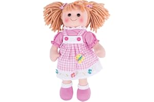 Bigjigs Toys Ava Rag Doll (Medium) - My First Dolly, Plush Soft Dolls, Baby Toy For Girls & Boys, Ragdoll Suitable From Birth, Swap Ragdolls Clothes & Outfits, Ideal For 12+ Months, Size 34cm