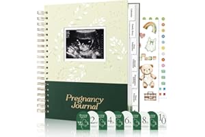 AISBUGUR Pregnancy Journal for First Time Moms - 146 Pages Hardcover Pregnancy Memory Book - Ultrasound Baby Scrapbook - Baby Book Keepsake to Capture Every Milestone - Mom To Be Gift