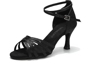 HIPPOSEUS Women's Latin Dance Shoes Suede Sole Ballroom Salsa Dance Practice Shoes