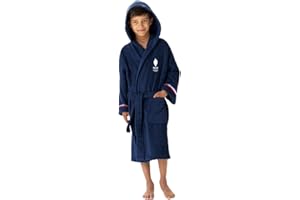OMYDREAM PARIS 2024 Peignoir enfant TRICOLORE | 100% Coton | OEKO-TEX | Taille 6/8 ans | Bleu marine