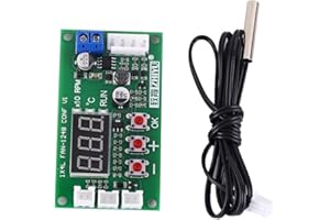 DONGKER AILOVA Module Pilote, 12V DC 24V 48V PWM 4 Fils Ventilateur Température Régulateur de Vitesse Gouverneur Affichage Module Pilote pour PC Ventilateur/Alarme