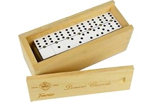 Fournier - Domino Chamelo Celuloide Wooden Box, Brown (F06573)