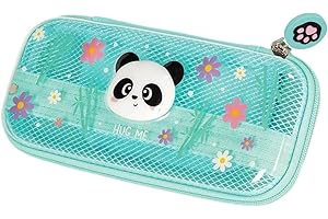 KKTONGXI Trousse Panda Trousse à Crayons Portable 2 Compartiments et Porte-Stylo intérieur, Compartiment intérieur avec Tissu en Maille, Fermeture à Glissière, 23 x 11 x 5 cm (Panda)