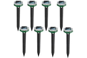 Dhqkqg Repelente Solar de Topos, Repelente Solar de Topos, Paquete de 8, ahuyentador de Topos Solar para la expulsión de Topos, Ardillas de Tierra y Ratones de Campo de Jardines y Zonas Verdes