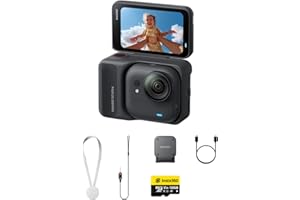 Insta360 GO Ultra Negro Medianoche (128 GB) - Pequeña cámara 4K Manos Libres, Ligera y Portable, Excelencia con Poca luz, Montaje polivalente, FlowState, 200 min de batería, Impermeable 10 Metros