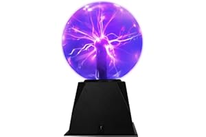 Aiskdan 6 Pulgadas De Plasma Bola De Sonido Y Toque De Regalo Bola De Plasma Bola De Plasma Luz MáGica Base Negra Bola Brillante, DecoracióN De La HabitacióN Regalo Para NiñOs