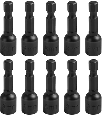 10 Pcs Embout Douille Visseuse à Choc 6-19mm Set Magnétique Hexagonale