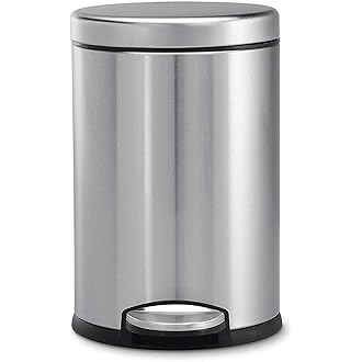 OPR 6 Ltr Stainless Steel Plain Pedal Bin with Plastic Bucket And Lid | Garbage Bin Trash Can, Round Shape Small Dustbin For Home, Bathroom, Kitchen, Room, Office (7 * 11 Inches)