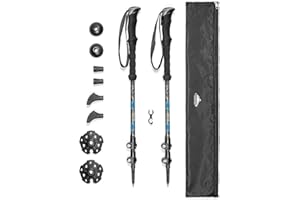 Cascade Mountain Tech 100% Carbon Fiber Trekking Poles Quick Lock