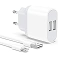 iPhone Ladekabel, USB Ladegerät und Kabel 2M 5V 2.1A für iPhone 11 Pro Max XR X XS 8 7 6 6S SE 5S 5C Plus 14 13 12 Mini, 2-Pa