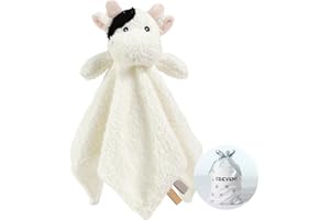 CREVENT Morbida coperta di peluche per bambini e bambine, per compleanno (mucca)