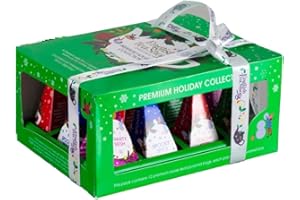 English Tea Shop® | Assortimento Tè e Tisane Natale | Miscele Sapori Speziati Festività | Cofanetto Regalo Verde Stampe Natale - 12 Filtri Piramide
