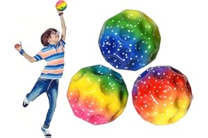 ChAusa 3 Pezzi Palla Spaziale, Palla Rimbalzante Lunare, Astro Jump Ball, Space Ball Rimbalzante, Palla Spaziale Super Rimbalzante, Moon Ball, per Atleti e Bambini (Colori Dell'arcobaleno)