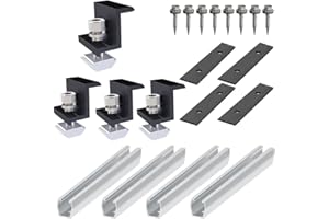 NIKJEBDF Solar Panel Bracket, Solar Panel Edge Clamp Brackets, Aluminium Mounting System Trapezoidal Sheet PV Mounting Rail, for Mounting Photovoltaic Solar Panel Bracket B: for 35 mm