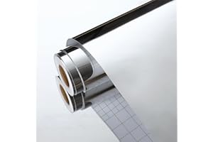 Yullpaper Papel Espejo Adhesivo Plateado Papel Pintado Autoadhesivo Flexible Vinilo Efecto Espejo Decorativos Para Muebles Papel Pintado Pared Dormitorio Salon Vinilo Encimera Cocina 40cm x 300cm