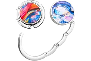 KOLZEMV 2PCS Crochet de sac à main, porte sac, porte sac à main table, accroche sac a main pour table, Support de Crochet de Sac antidérapant Pliable, pour Sacs à Main au Bureau, au Restaurant, Cintre